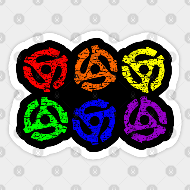 Rainbow 45 Adapters Sticker by Muzehack